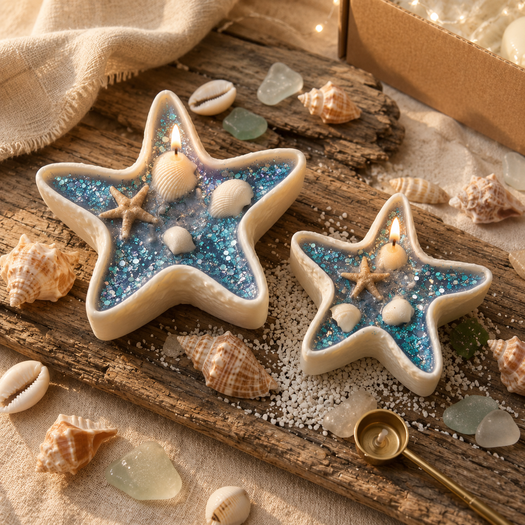 Starfish Candle Concrete