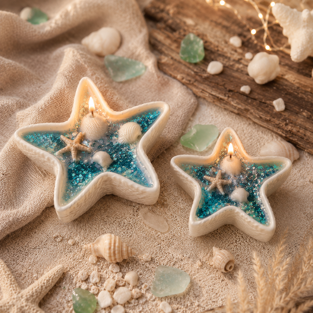 Starfish Candle Concrete